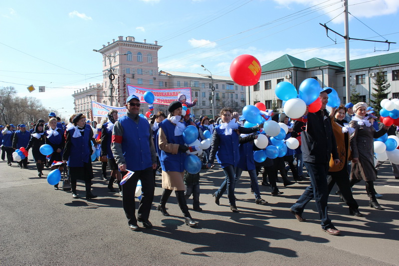 Сотрудников Водоканала приняли участие в первомайской демонстрации